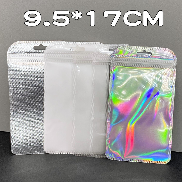 New 9*17 Plastic Self-sealing Pocket Translucent Collarbone Bag White Pearlescent Yin and Yang Bag Beauty Jewelry Packaging Bag