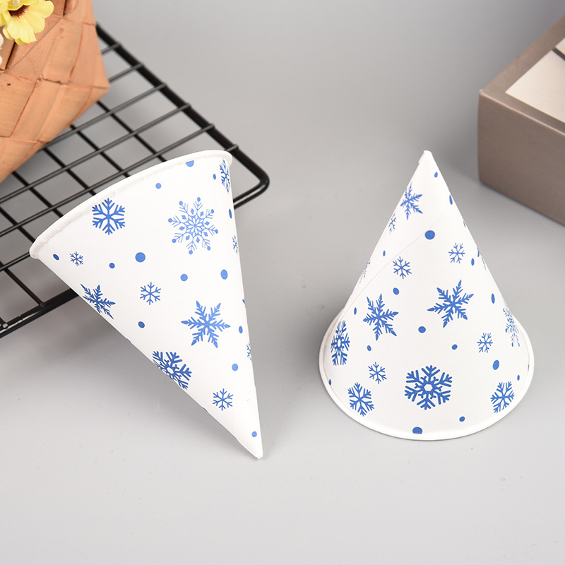 Business Hall White Exhibition Office Conical Exhibition Hall Thickened Trumpet Drinking Cup Bottom Paper Conical Oz Paper Cup