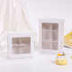 Window transparent 4-grain cup cake packing box white six-palace box afternoon tea dessert box direct sales