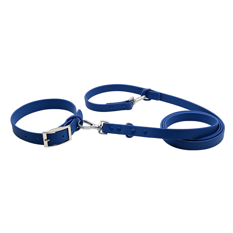 PVC waterproof pet products dog collar traction rope soft imitation silicone pet double head traction belt manufacturers wholesale