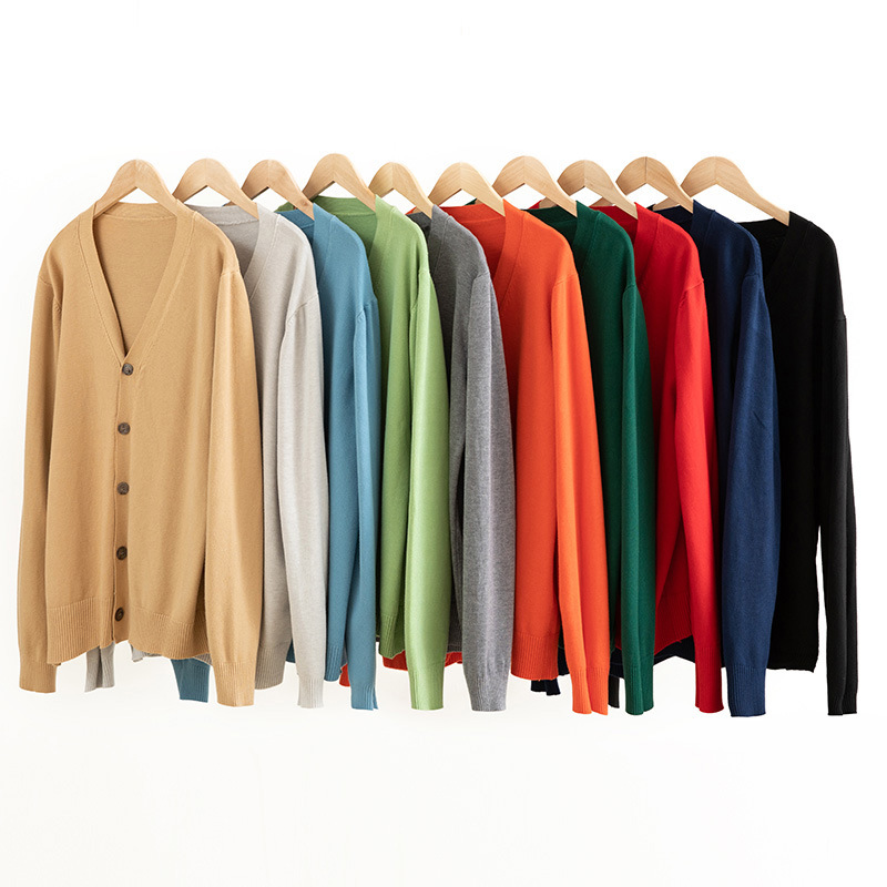 Classic V-neck cardigan men's sweater loose Korean style trendy all-match sweater coat top cardigan