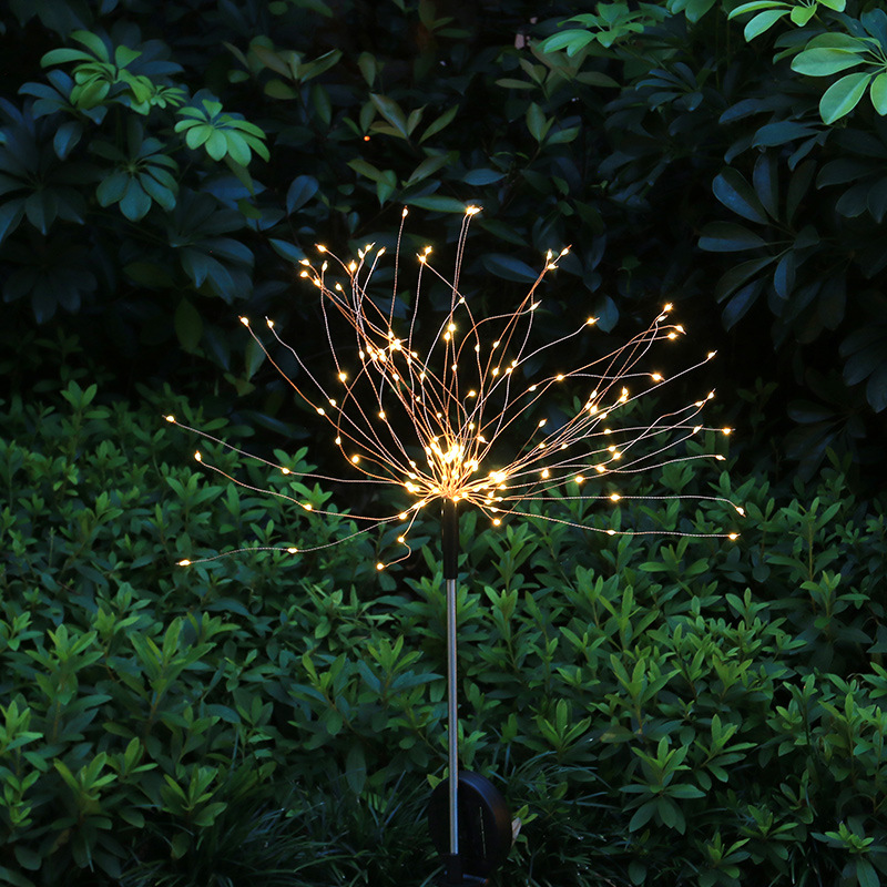 Solar Garden lamp outdoor smoke lamp atmosphere lamp dandelion ground plug lawn waterproof copper wire lamp LED light string