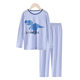 Children's summer thin homewear suit spring and summer new boys' pajamas suit dinosaur watermark long sleeve trousers
