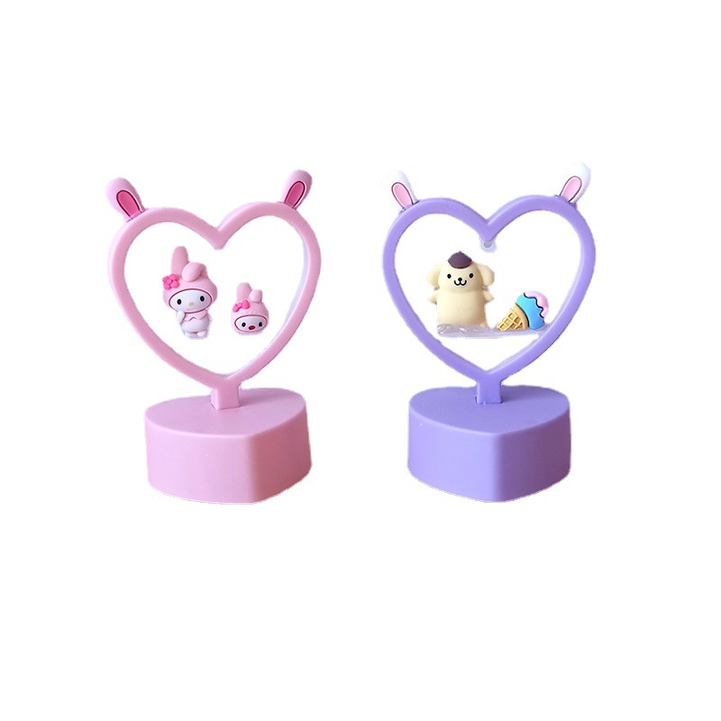 Tiktok same rabbit ears cute DIY Yugui dog creative love romantic night light led table lamp bedside lighting