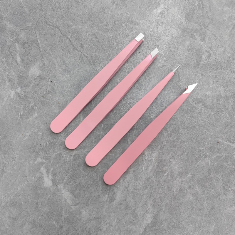 in stock high-end eyebrow clip tweezers beauty tools suit eyebrow trimming four-piece five-piece set stainless steel wholesale eyebrow scissors eyebrow brush