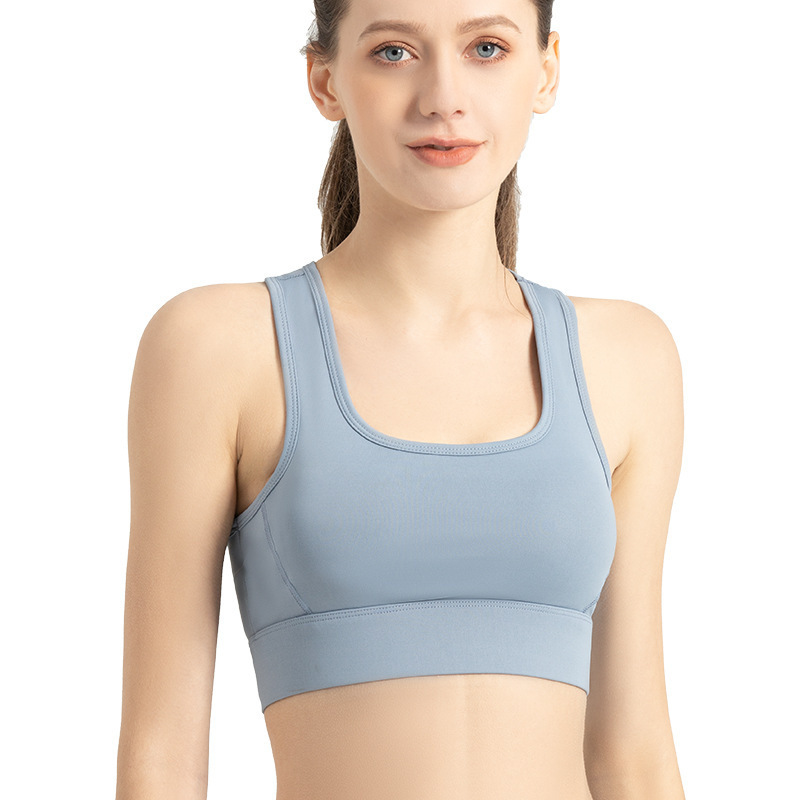 スポーツ下着の女性のフィットネスヨガのブラジャーの上着のボタンの美背の高強度の防震の軽やかな運動のベストの現物|undefined