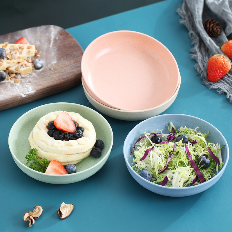 Net Celebrity Nordic Wheat Straw Bone Spitting Dish Creative Small Dish with Dishes Dried Fruit Dish Round Dish Fruit Dish Deepening Dish