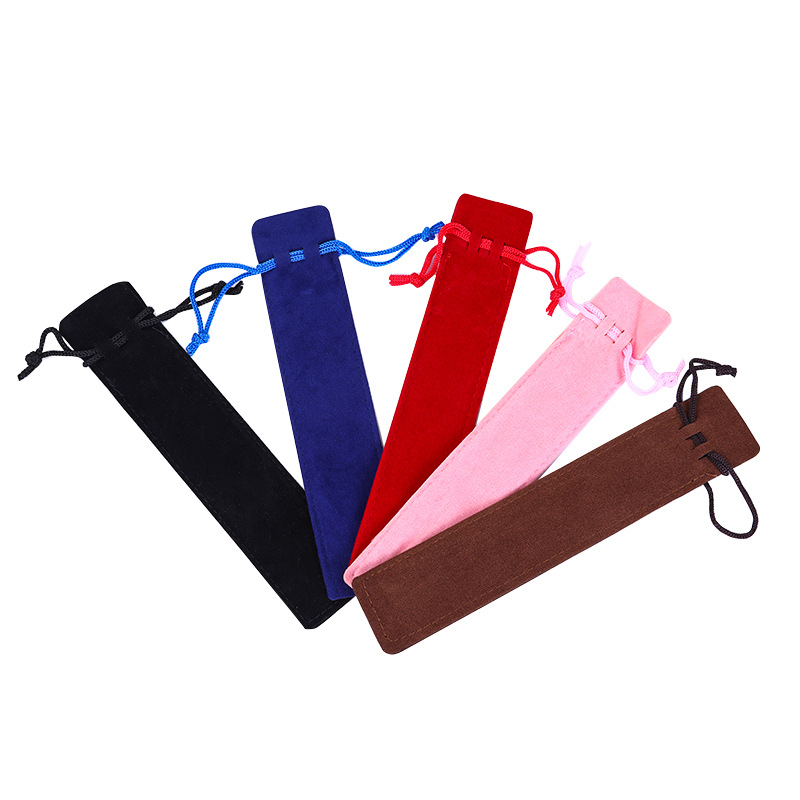 Crystal Pen Pen Bag Multicolor Double-sided Thickened Flannelette Bezel Pen Bag Gift Pen Packaging Bag for Bronzing logo