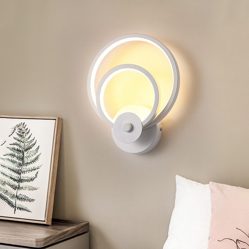 Nordic led Wall Lamp Bedroom Bedside Lamp Modern Simple Living Room Backwall Lamp Hotel Corridor Aisle Master Bedroom
