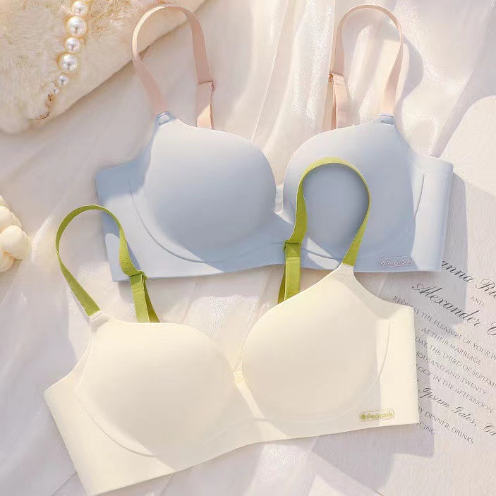 Summer Seamless Underwear for Students Women's Small Chest Gathering Show Large Collapsing Auxiliary Breast Adjustable Anti-sagging Non-rimmed Bra