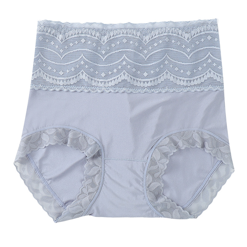Golden High Waist Lace Hip-lifting Panties Women's Traceless Belly-tucking Solid Color Ice Silk Lace Women's Briefs