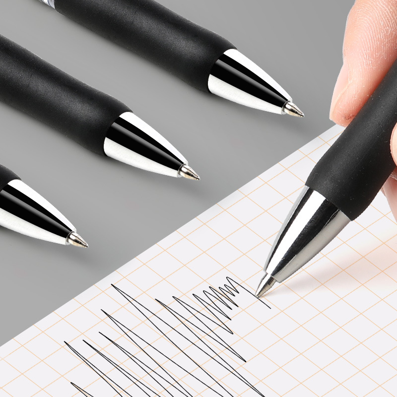 Press the large-capacity carbon 0.5mm black red blue bullet gel pen to press the sign pen for student office