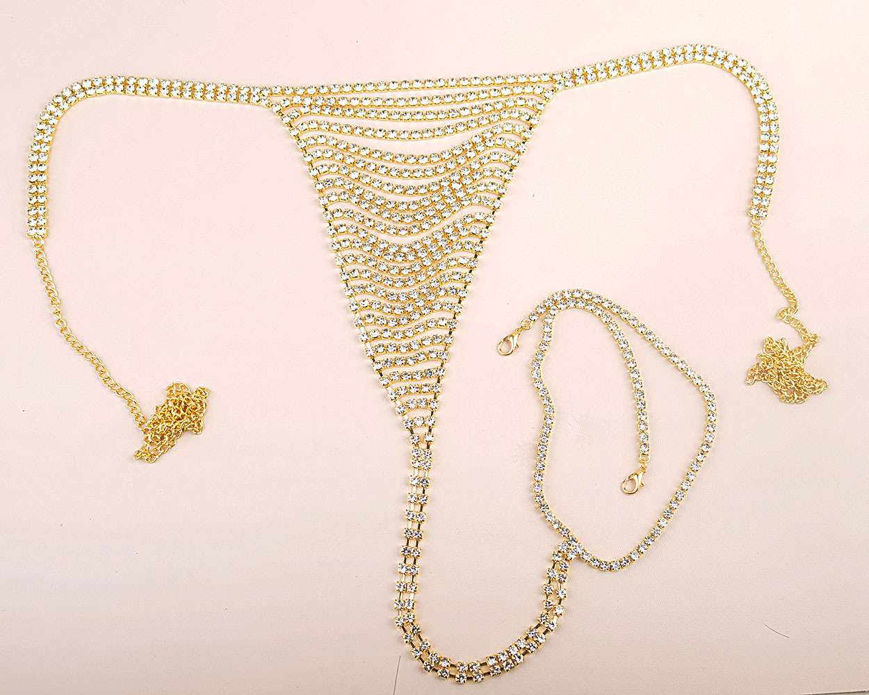 European and American fashion rhinestone bikini panties body chain nightclub Queen thong full diamond waist chain body chain