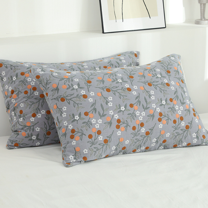 Pair of Pillowcase Single Cotton Large 52X78cm Cotton Thickened Breathable Pillowcase Single European Style Couple