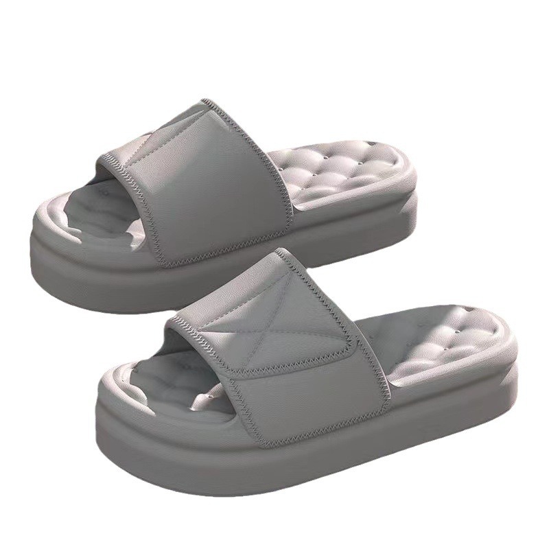 Women's thick-soled simple slippers summer lightweight drooping home shoes outdoor versatile casual couple bathroom slippers