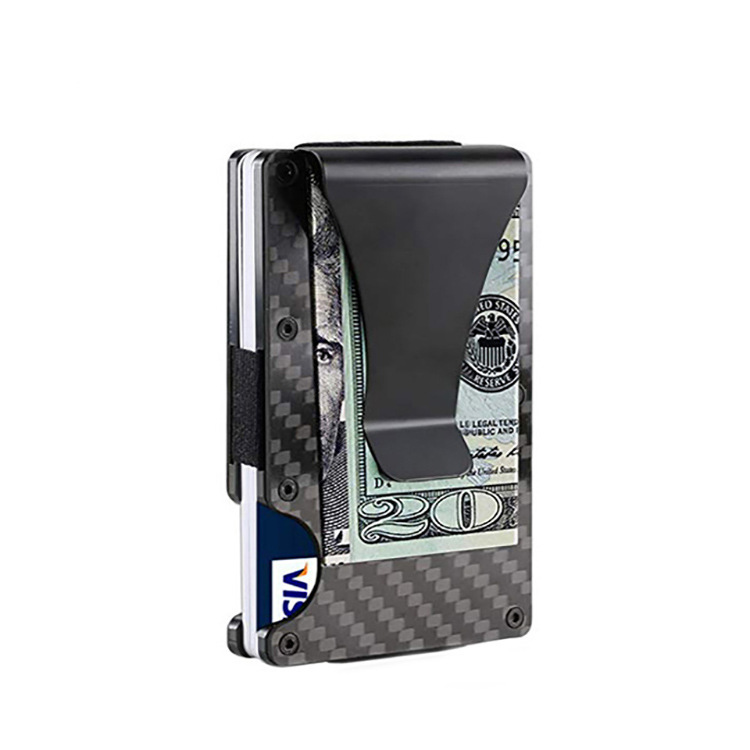 Factory direct Amazon explosive carbon fiber card package metal aluminum wallet RFID anti-theft credit card holder