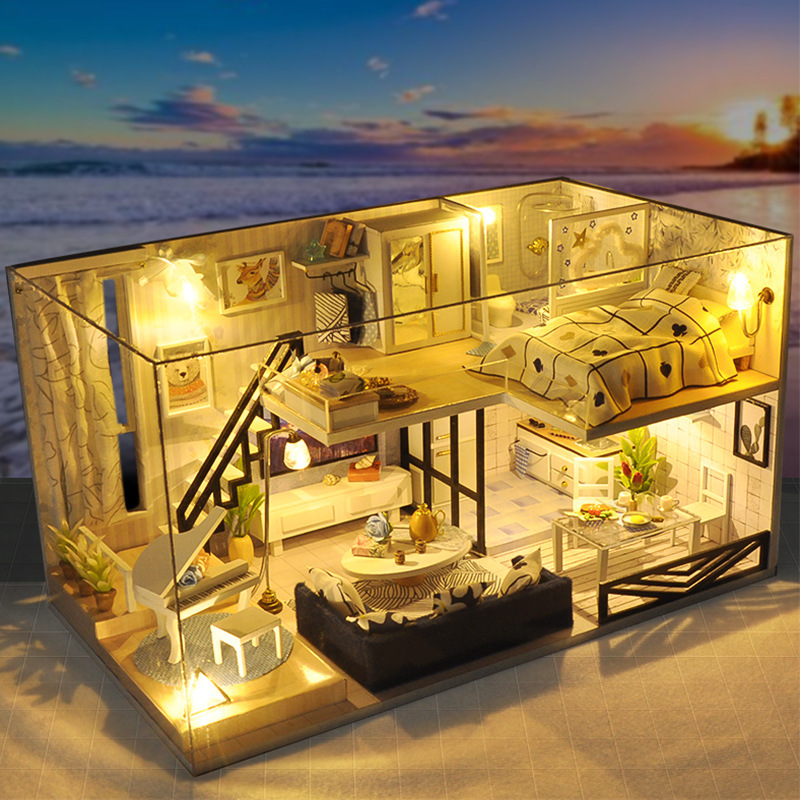 天予diy小屋TD32時間浅影手作りモデル屋根裏別荘モデル誕生日プレゼント|undefined