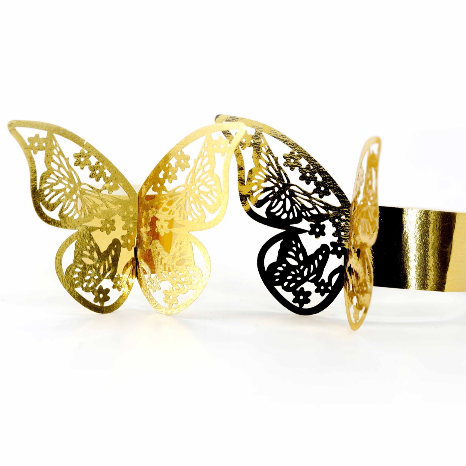 Export butterfly napkin ring laser hollow napkin buckle wedding hotel tissue clip western silk towel buckle in stock wholesale