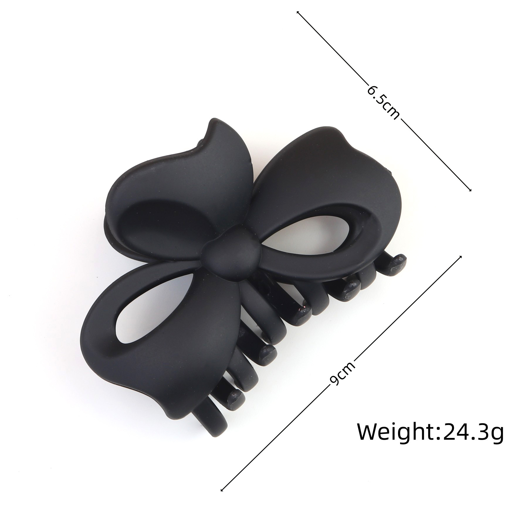 Grenzüberschreitende Haarspange für Damen mit Fliege, matt, schlicht, Haifisch-Clip hinten, Haarnadel, hochwertiges Haar-Accessoire_voghion.com