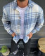 Cross-border New Men's Amazon AliExpress Men's Jacket Printed Plaid Shirt Men to Figure Production