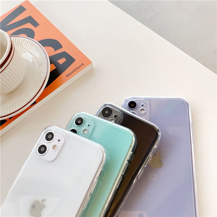 Simple Transparent iPhone 15PRO Phone Case Full Coverage iPhone12/13 Silicone Soft Case 14 Suitable 11 Drop-resistant Case