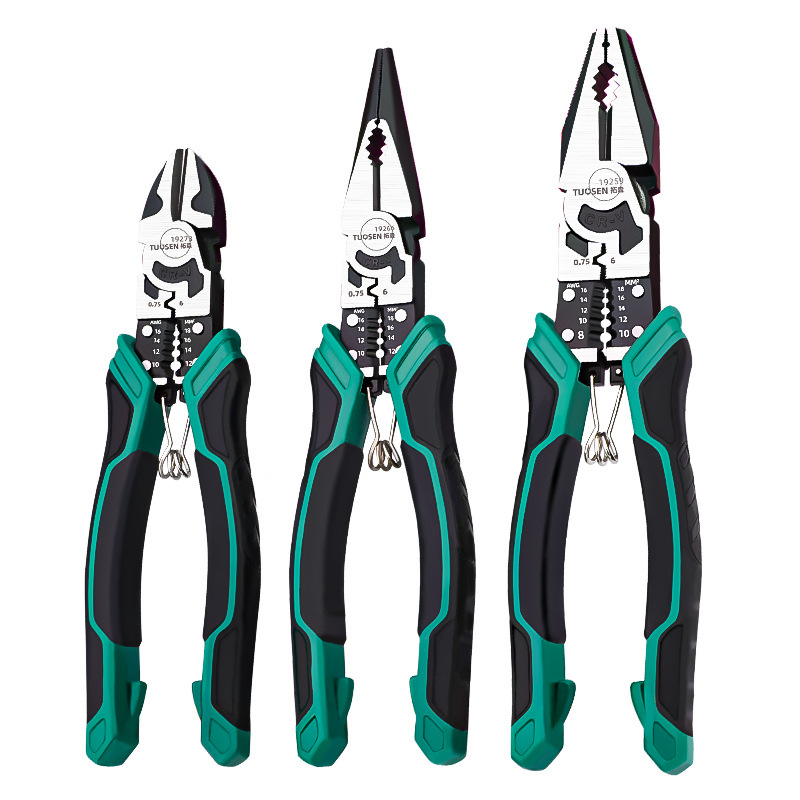 Tuosen Industrial Grade Vise 9-inch Stripping Wire Nose Pliers Labor-saving Cutting Diagonal Nose Pliers Multifunctional Wire Pliers