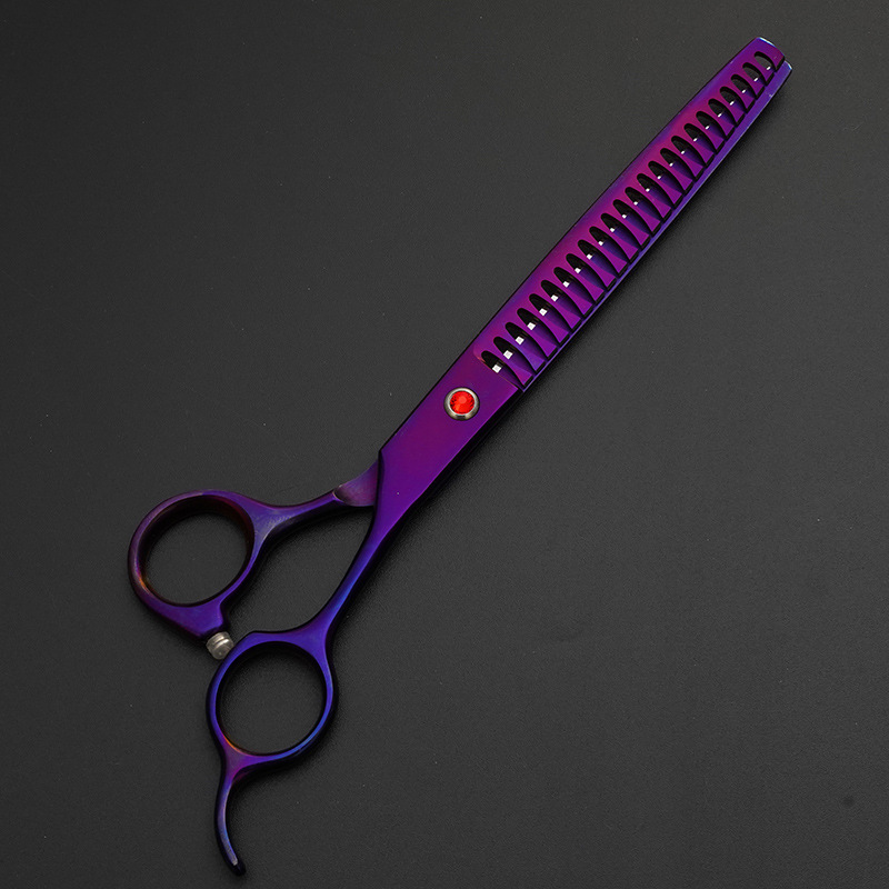 Factory wholesale pet beauty scissors 7.5 inch fish bone scissors tooth scissors fluffy scissors professional supplies pet scissors
