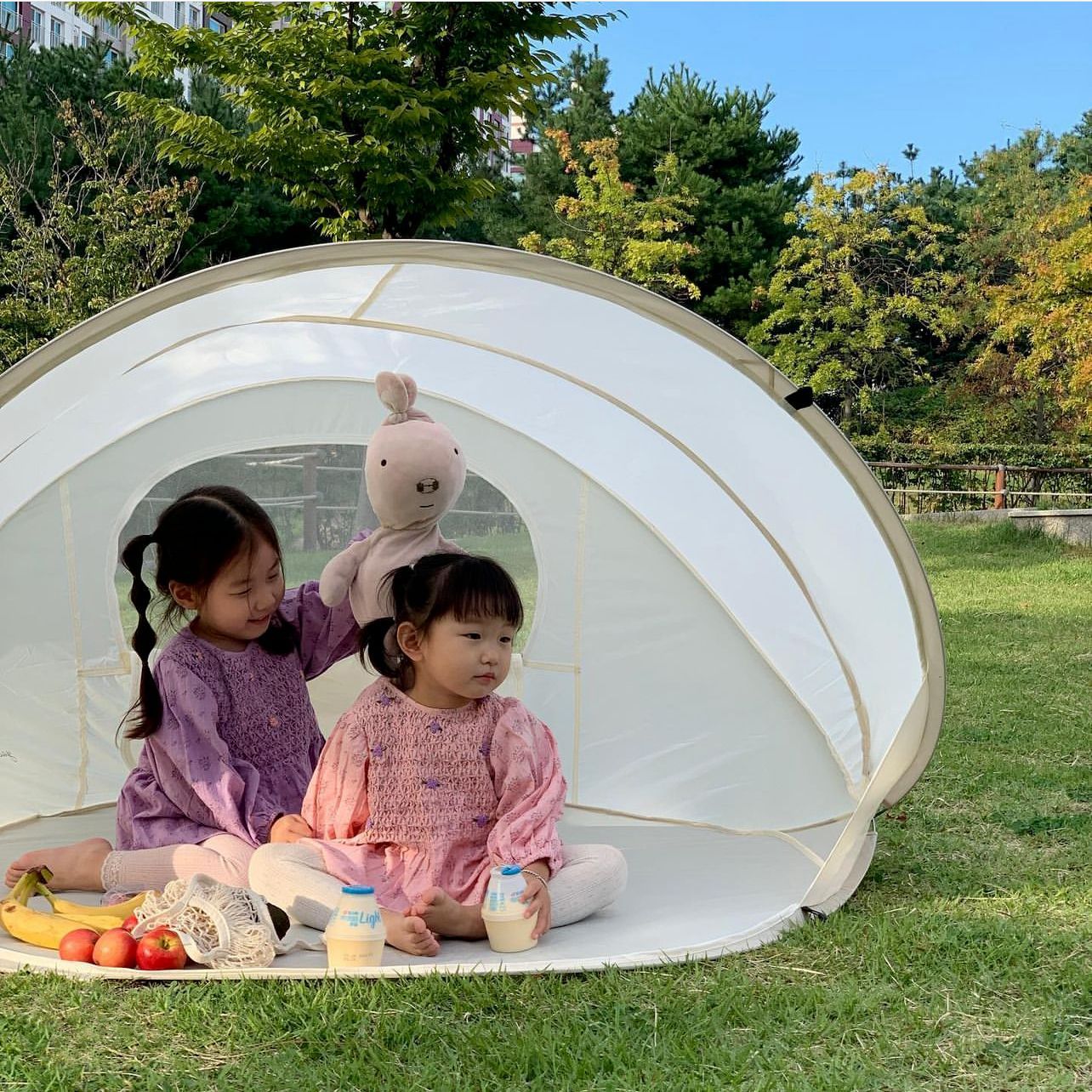 South Korea ins Children's Outdoor Tent Sunscreen One Button Storage Game House Toy Camping Portable Tent with Window