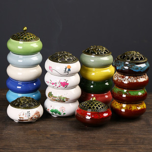 Incense burner ceramic wholesale incense burner household indoor sandalwood burner ornaments creative Yiwu kiln incense ice crack incense burner