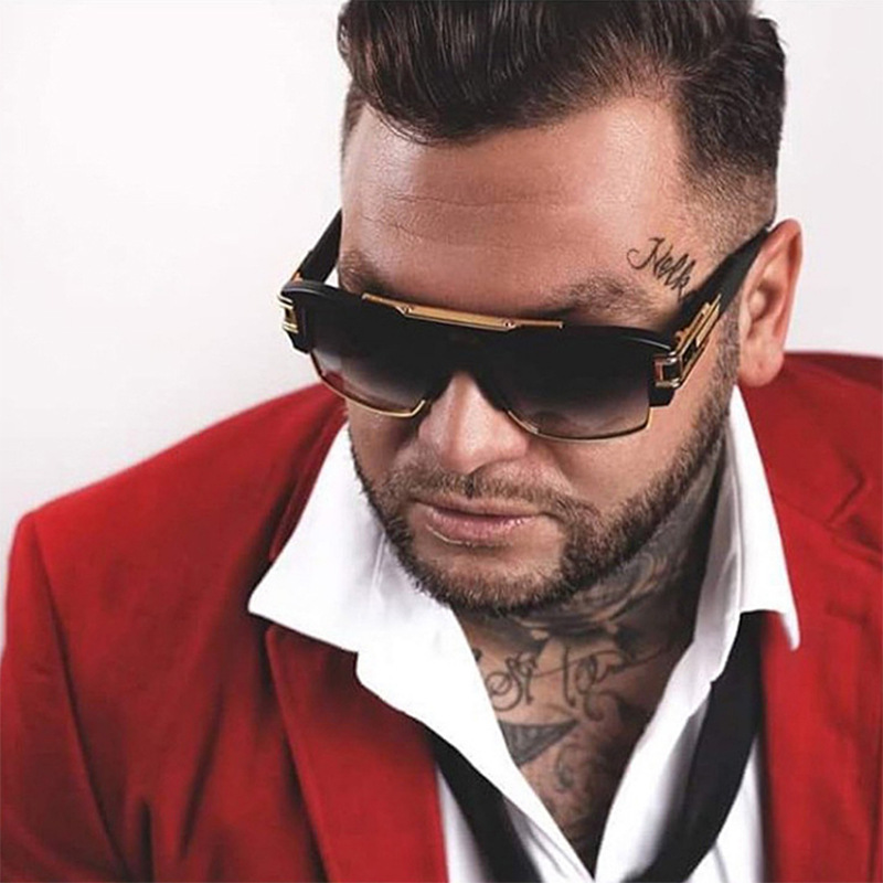 2021 New Men's Sunglasses Driving European and American Large Frame Sunglasses Men's Sunglasses Retro Trend