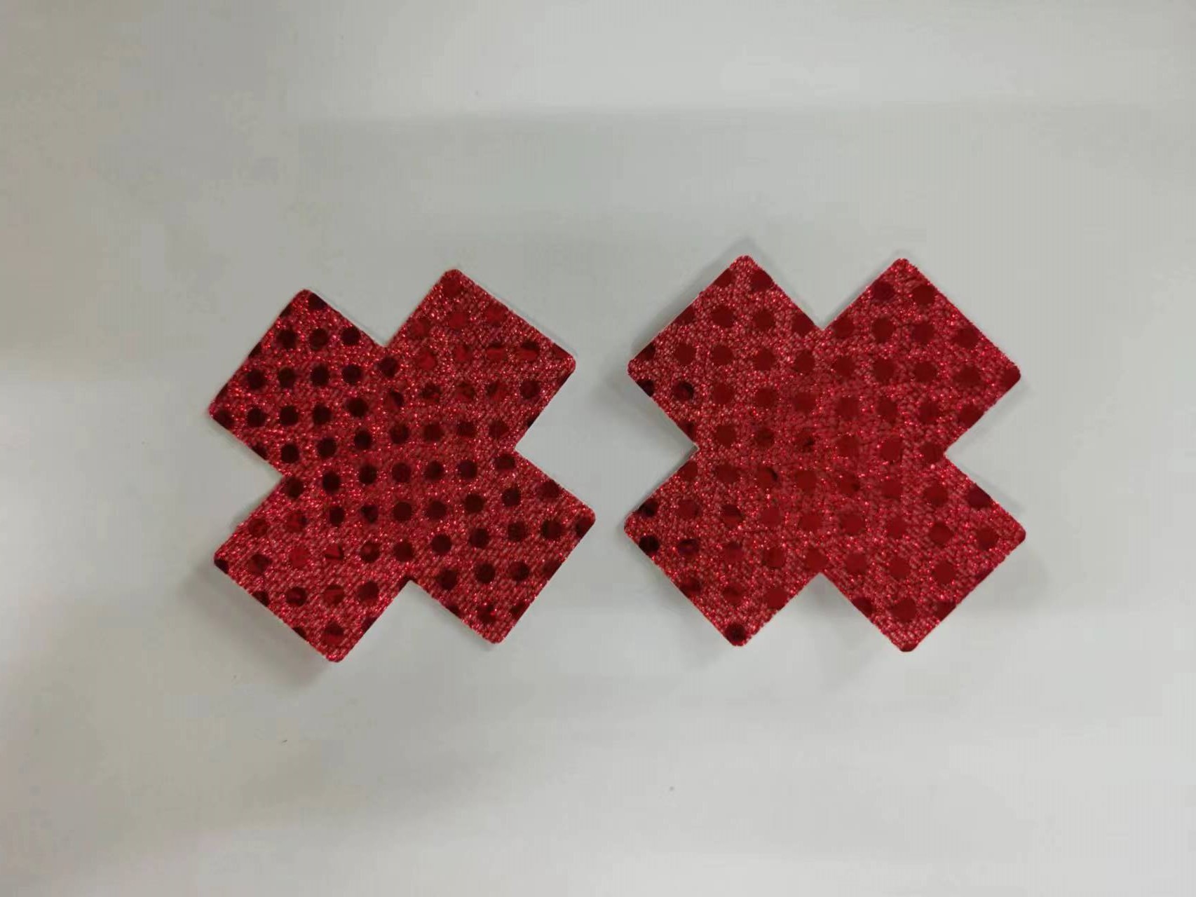 Red sequins small cross disposable nipple stickers breathable invisible cute beauty chest stickers factory direct spot
