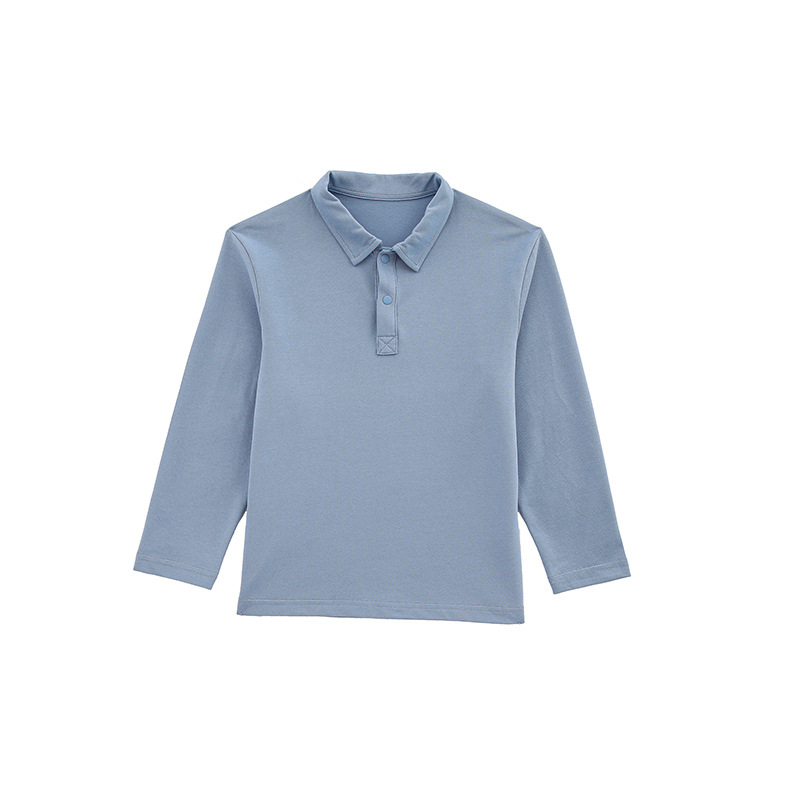 Children's Wear Boy's Polo Shirt 2022 Autumn New Big Children's Baby Top Long Sleeve Western Style Children's T-shirt with Five Claw Buckle