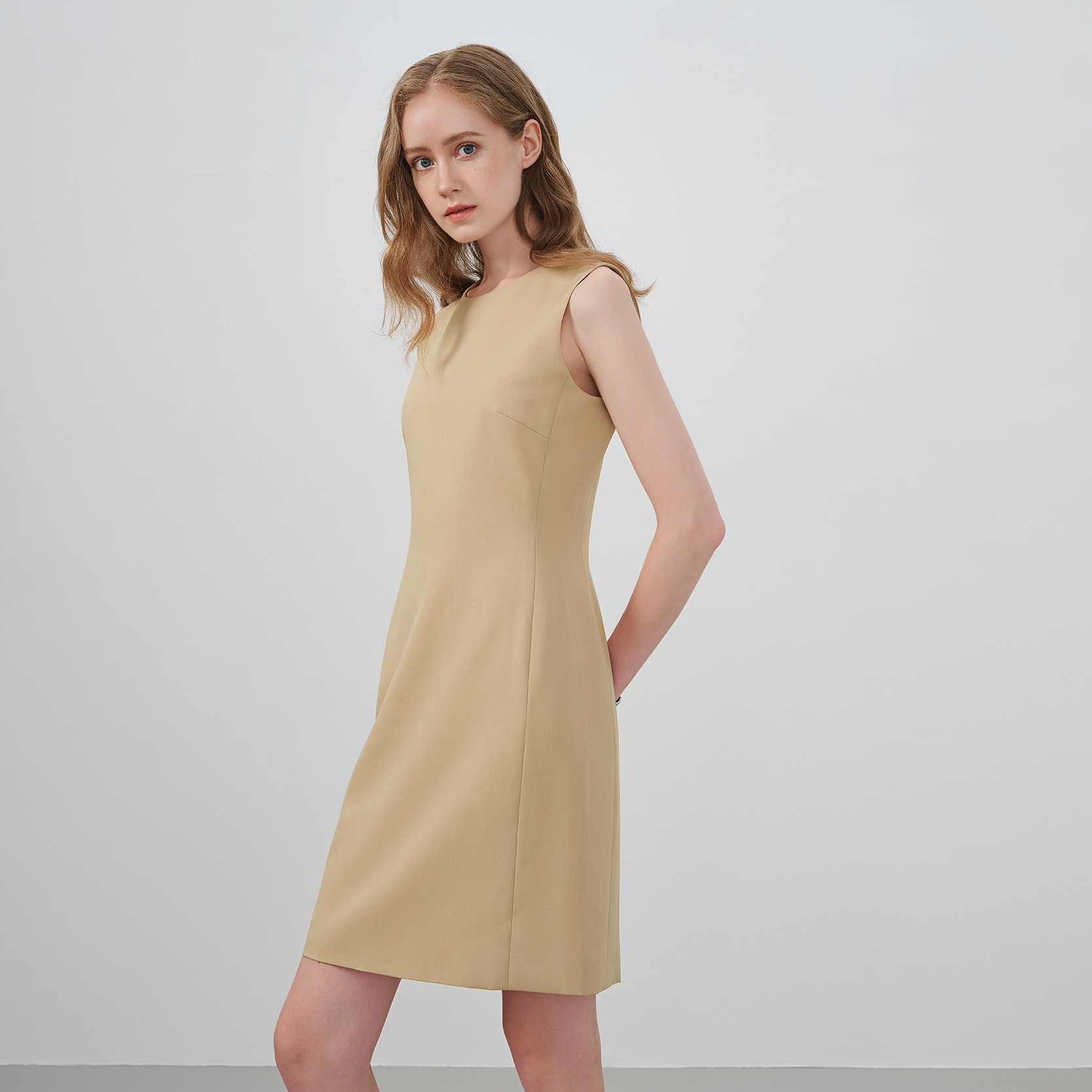 147 High-end Suit Dress Summer Women's Suit Fashion Business Sleeveless Skirt Round Neck A- line Dress