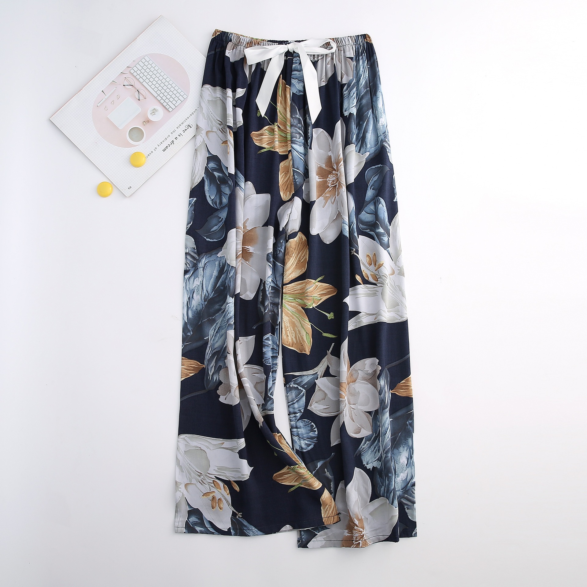 Pyjamahose aus Baumwolle und Seide für Damen, weite Hosen, Außenhandel, Sommer, neue große Größe, lockere Oberbekleidung für Schwangere_voghion.com