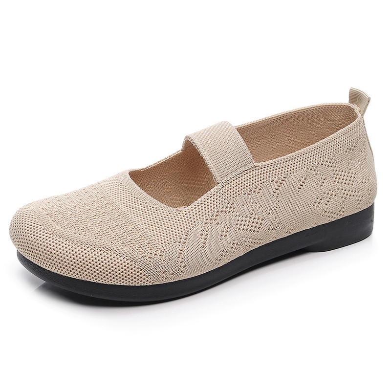New polyurethane bottom 2023 JingRui old Beijing cloth shoes mother shoes fly weave breathable flat bottom anti-slip work shoes