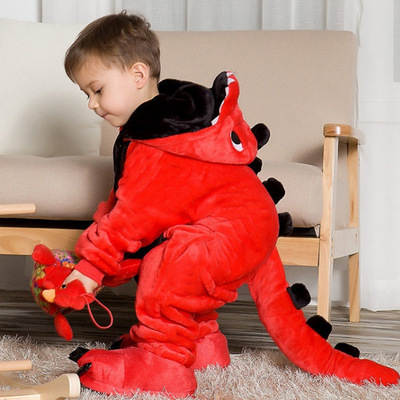 Cross-border Flannel Adult Children Dinosaur One-piece Pajamas Animal Dinosaur One-piece Pajamas Parent-child Home Costume