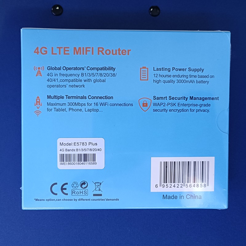 E5783 Plus 4G LTE wireless Router WIFI Router 3000mAh battery with LCD screen