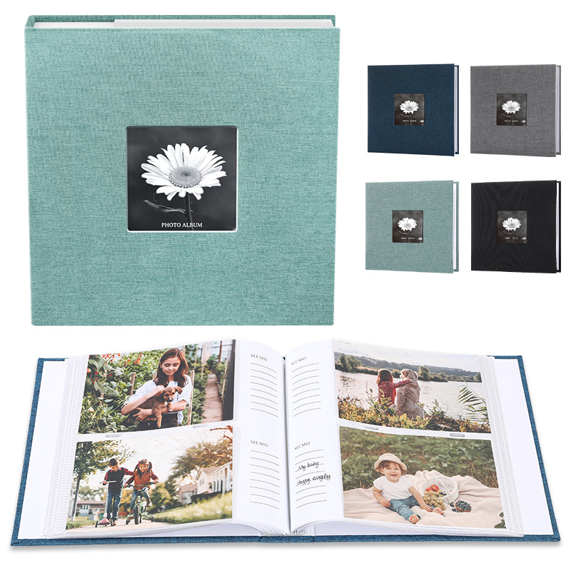 Factory wholesale simple linen creative gift 6-inch album paper Core Pocket Photo Storage album album cross-border