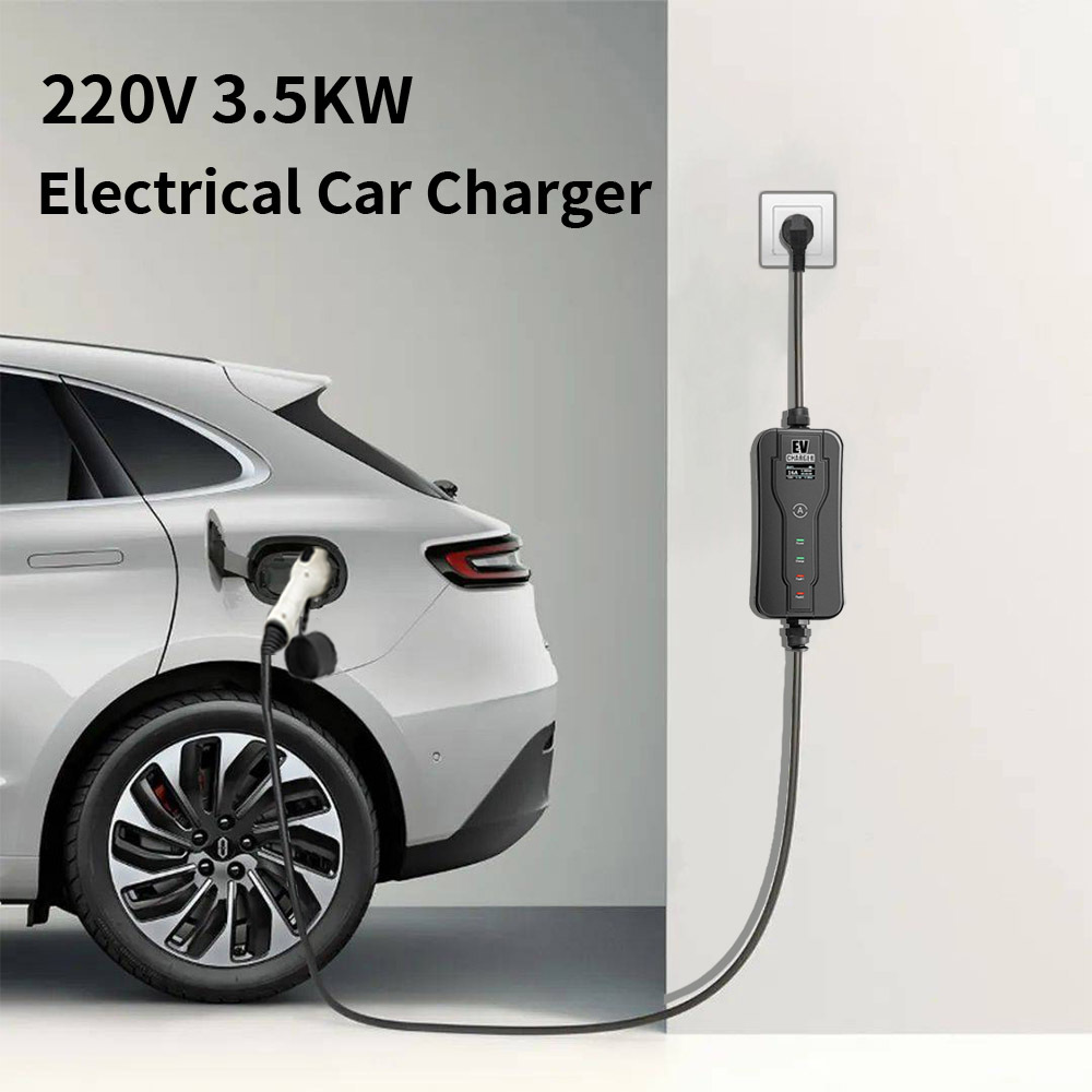 European standard Type2 new energy car charger 8A-16A adjustable current screen display household portable charging