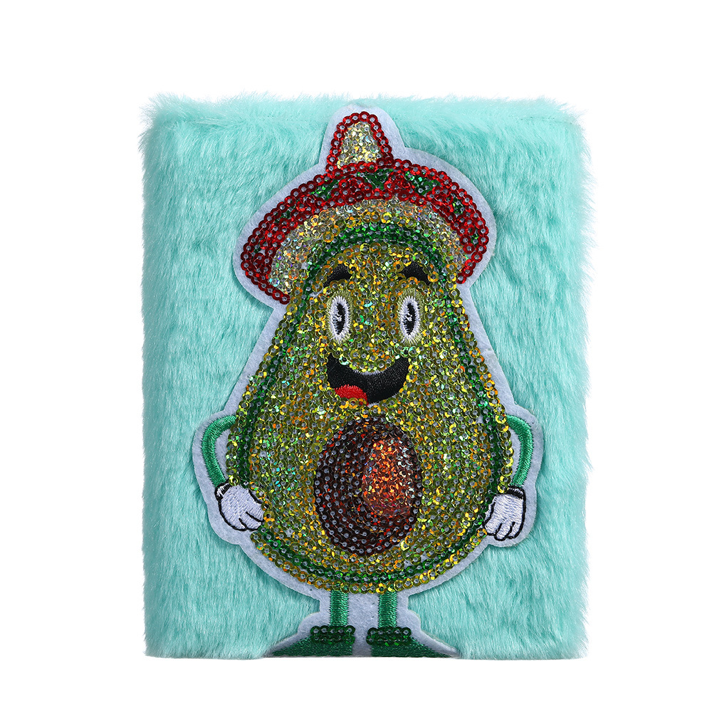 New cartoon plush notebook children's cute avocado expression diary girl's birthday gift Hand Book