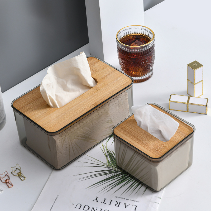 Nordic simple creative transparent tissue box household living room tissue box facial tissue dining room desktop napkin storage box