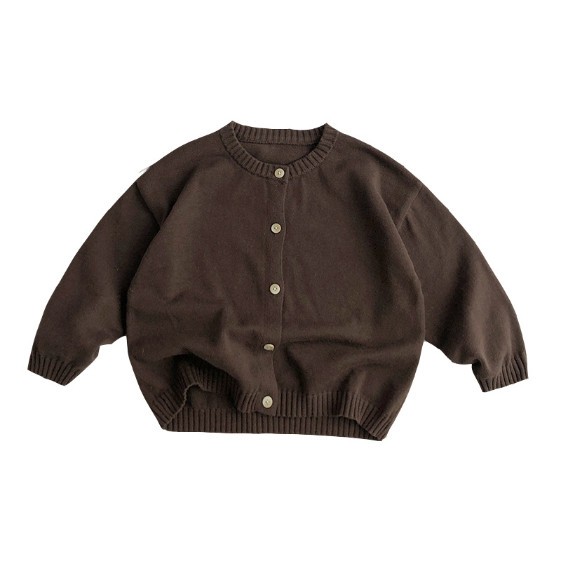 Kaji color ~ pure cotton knitted cardigan Korean version of spring and autumn new children's sweater foreign style men's and women's tide treasure coat Sen