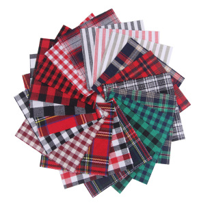 Christmas yarn-dyed plaid striped fabric handmade diy fabric 20 color optional color factory direct sales