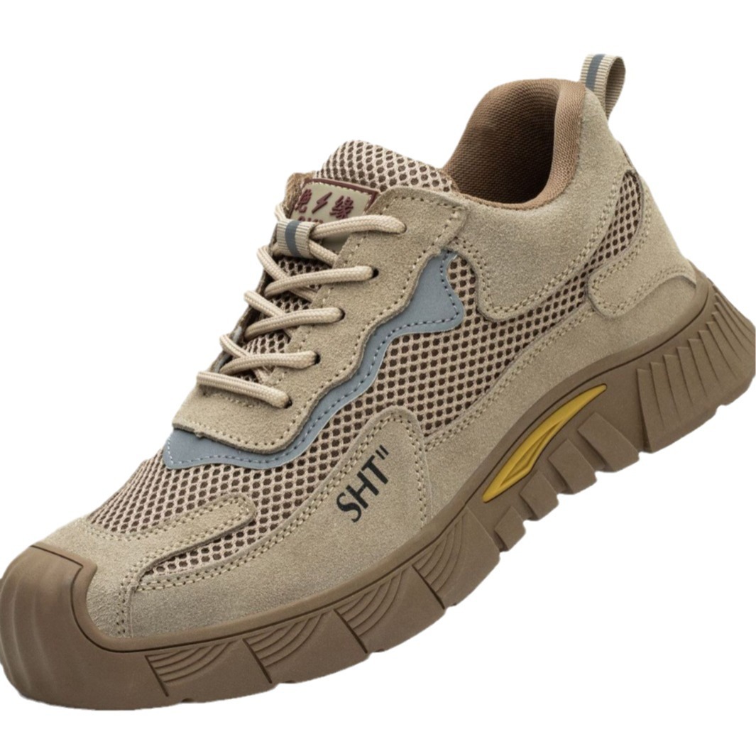 Cowhide safety shoes men's steel toe anti-smashing anti-piercing work shoes non-slip deodorant safety shoes wear-resistant protective work shoes