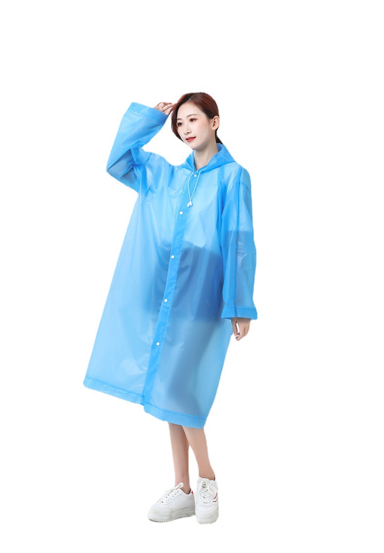 Raincoat Eva Frosted Thickened Adult Transparent Raincoat Cycling Poncho Outdoor Unisex Non-Disposable Raincoat