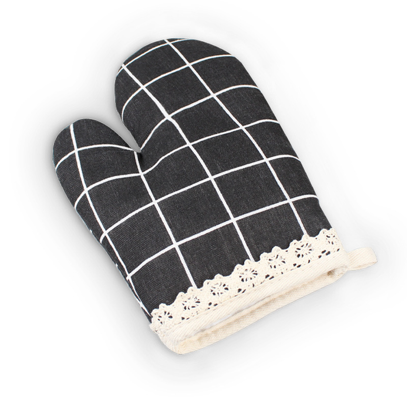 Lace anti-scald anti-heat gloves heat insulation gloves thickened microwave oven oven kitchen home special high temperature resistant baking