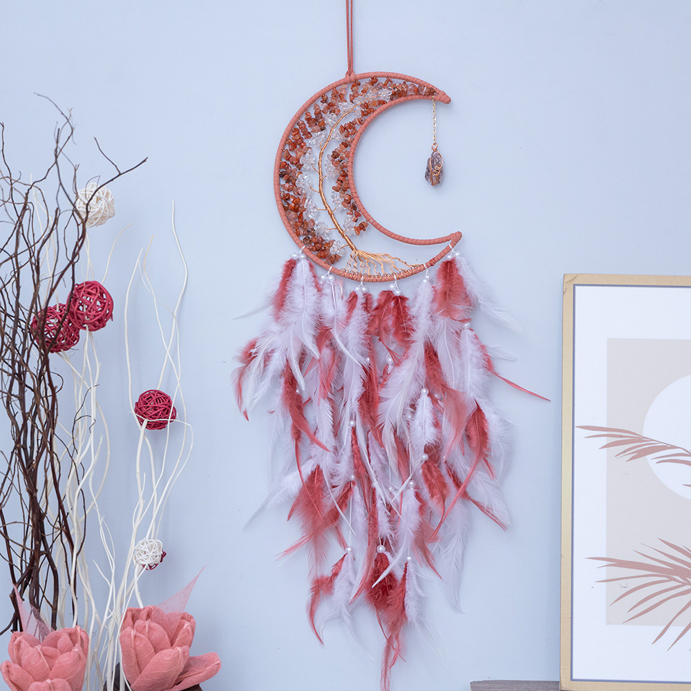 Pink True Love Tree of Life Girl's Heart Mending Dreamcatcher Hanging Ornament Wind Bell Hanging Ornament Student Birthday Graduation Gift