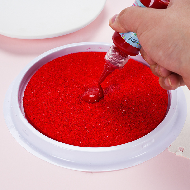 Color disc inkpad inkpad washable small seal inkpad 30ml children's finger painting inkpad inkpad wholesale