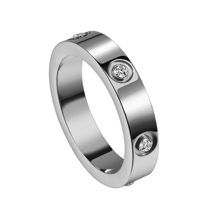 Europe and the United States Amazon cross-border ring trend for men and women couples ring fashion foreign trade Diamond titanium steel ring