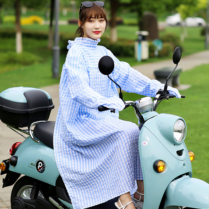 Electric Car Sunscreen Clothes Summer Long-sleeved Full-body Cycling Anti-ultraviolet Sunscreen Shawl Women's Long Shade Shirt
